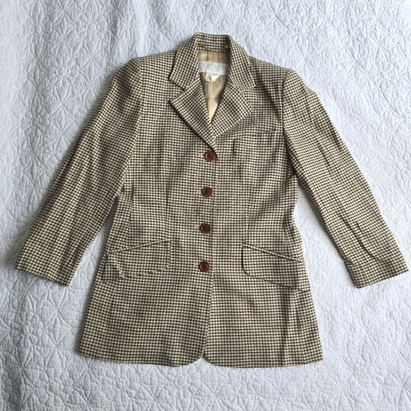 Escada Vintage 90s Wool Cashmere Blend Notch Lapel Blazer - Picture 1 of 16